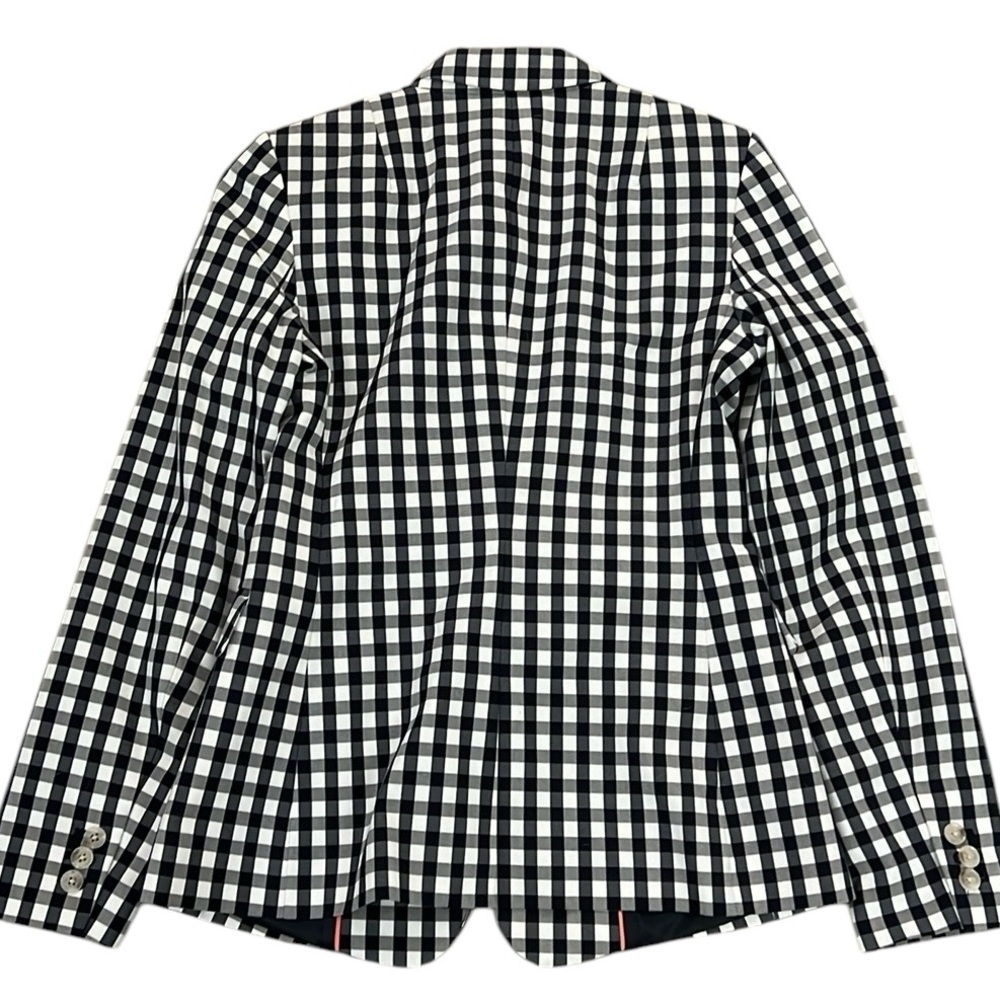 New Banana Republic Blazer Jacket Navy/White Checked Cotton Stretch Lined Size 4 - Picture 9 of 16